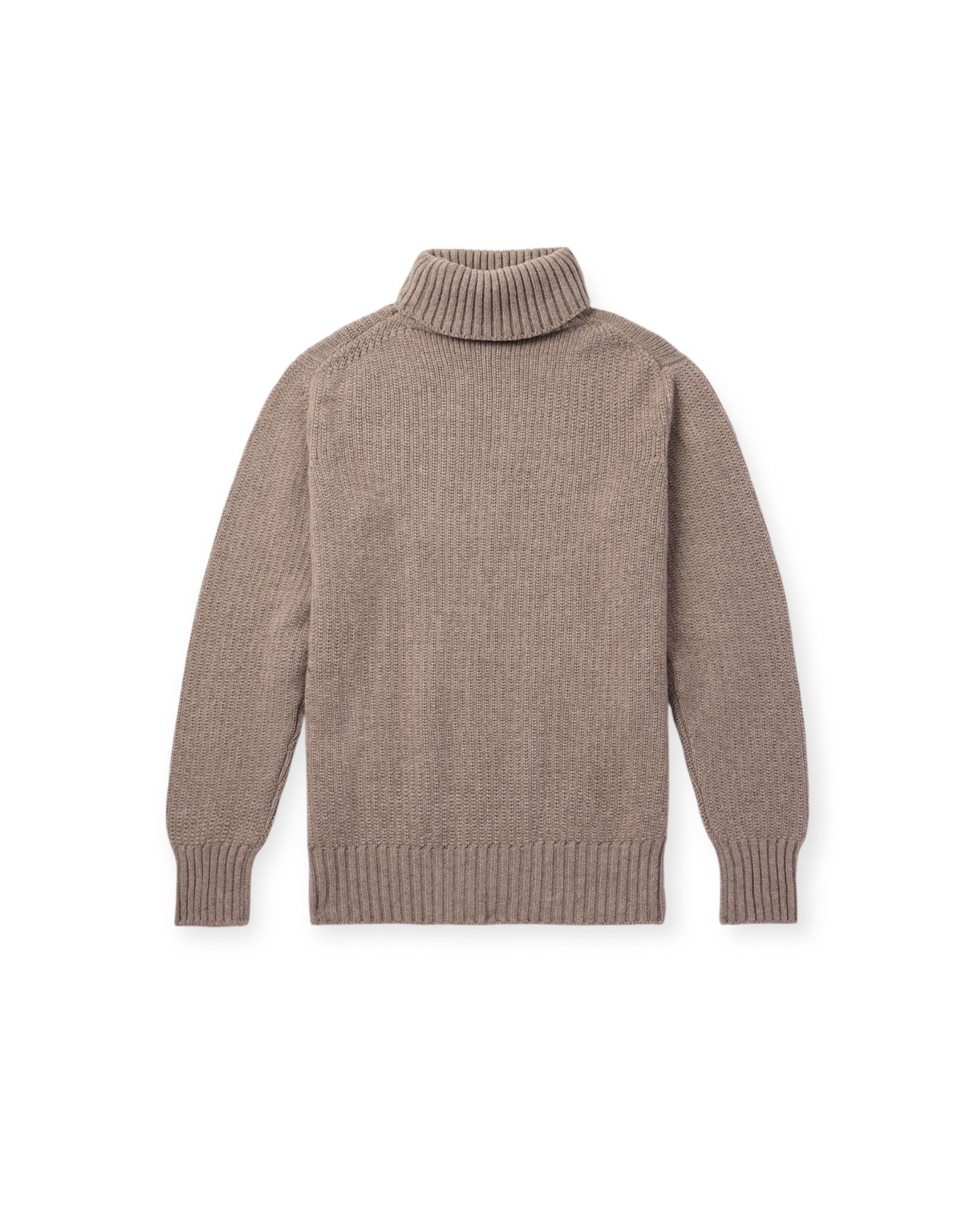 Stoffa Brown Undyed Cashmere Rollneck Sweater Piacenza Stoffa brown undyed cashmere rollneck sweater hand-knitted in Piacenza Italy with ribbed trims